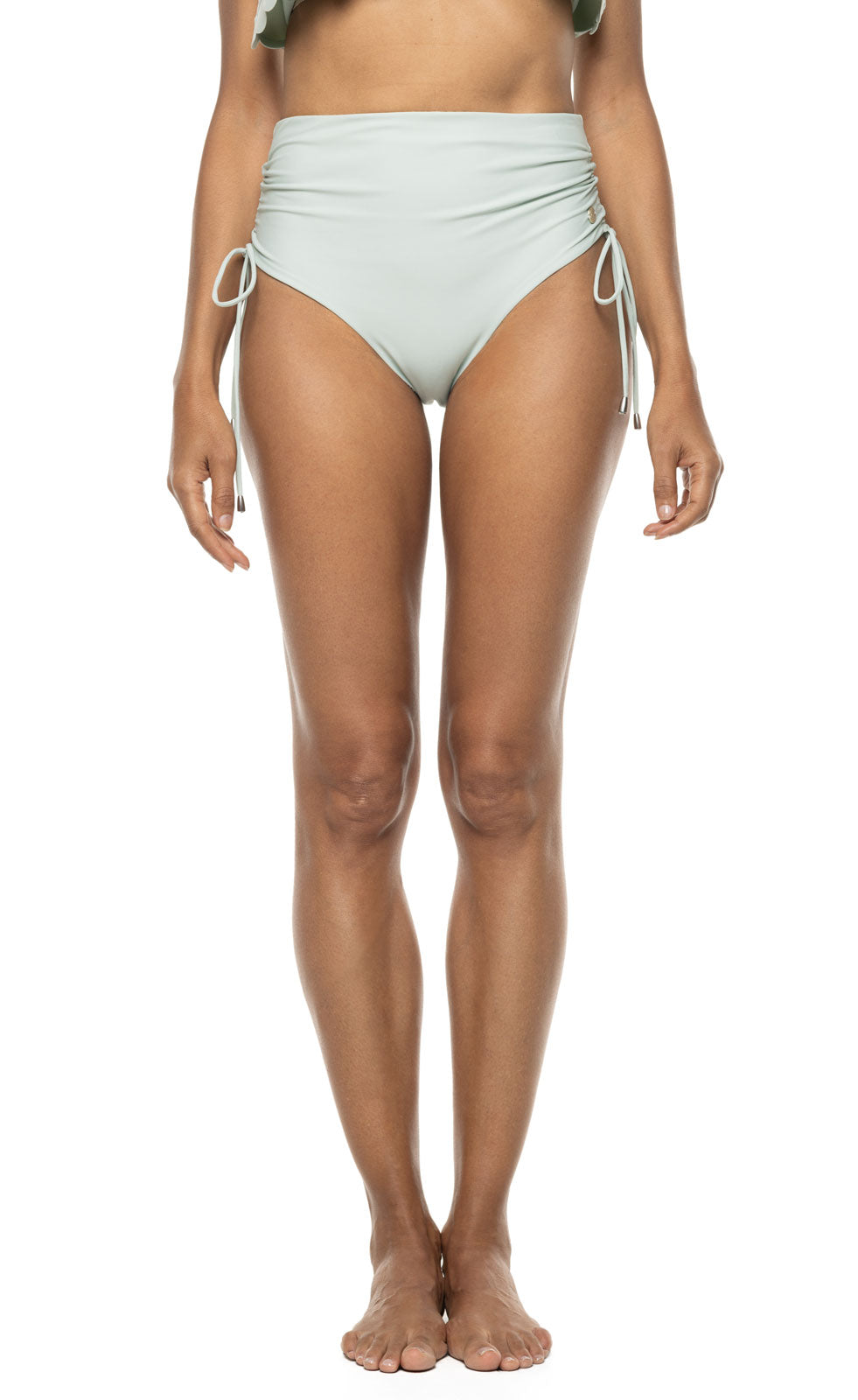 Myrtle | Women's Reversible Ruche Adjustable Swim Bottoms | Misty Aqua Colorblock
