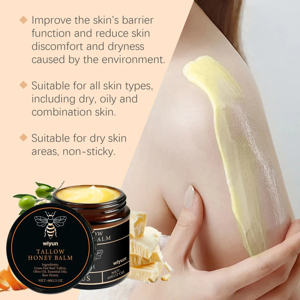 Organic Grass Fed Beef Tallow and Raw Honey Balm