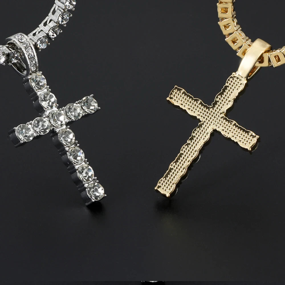 Iced Out Cross Pendant Necklace