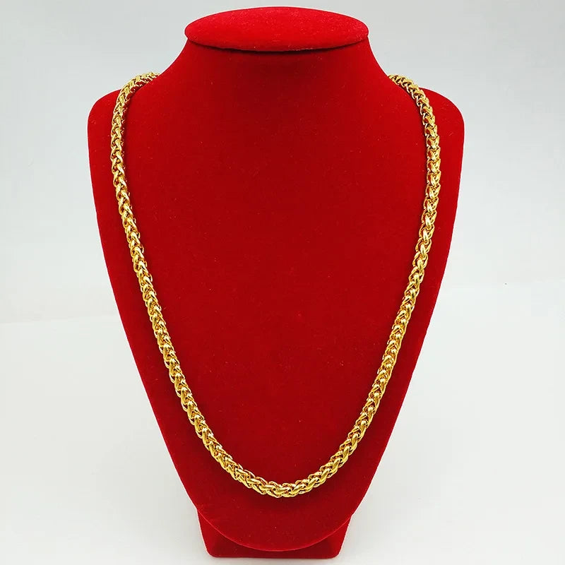 24K Real Gold Chain Necklace