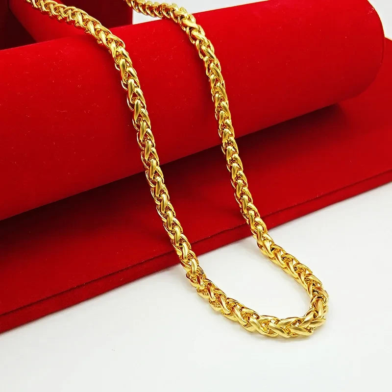 24K Real Gold Chain Necklace