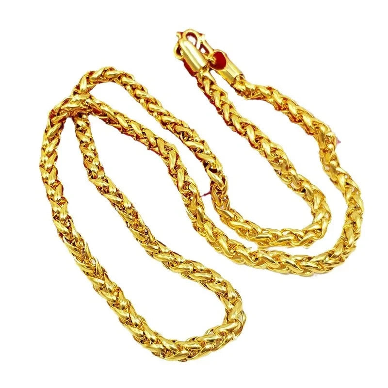 24K Real Gold Chain Necklace