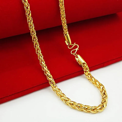 24K Real Gold Chain Necklace