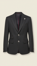 Tailored Wool Blazer with Metallic Buttons
