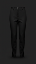 Black Structured Trousers with Silver Zip Detail