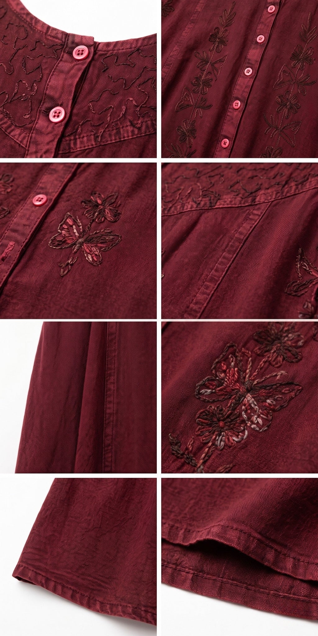 Sakkas Maya Floral Embroidered Sleeveless Button Up Rayon Dress