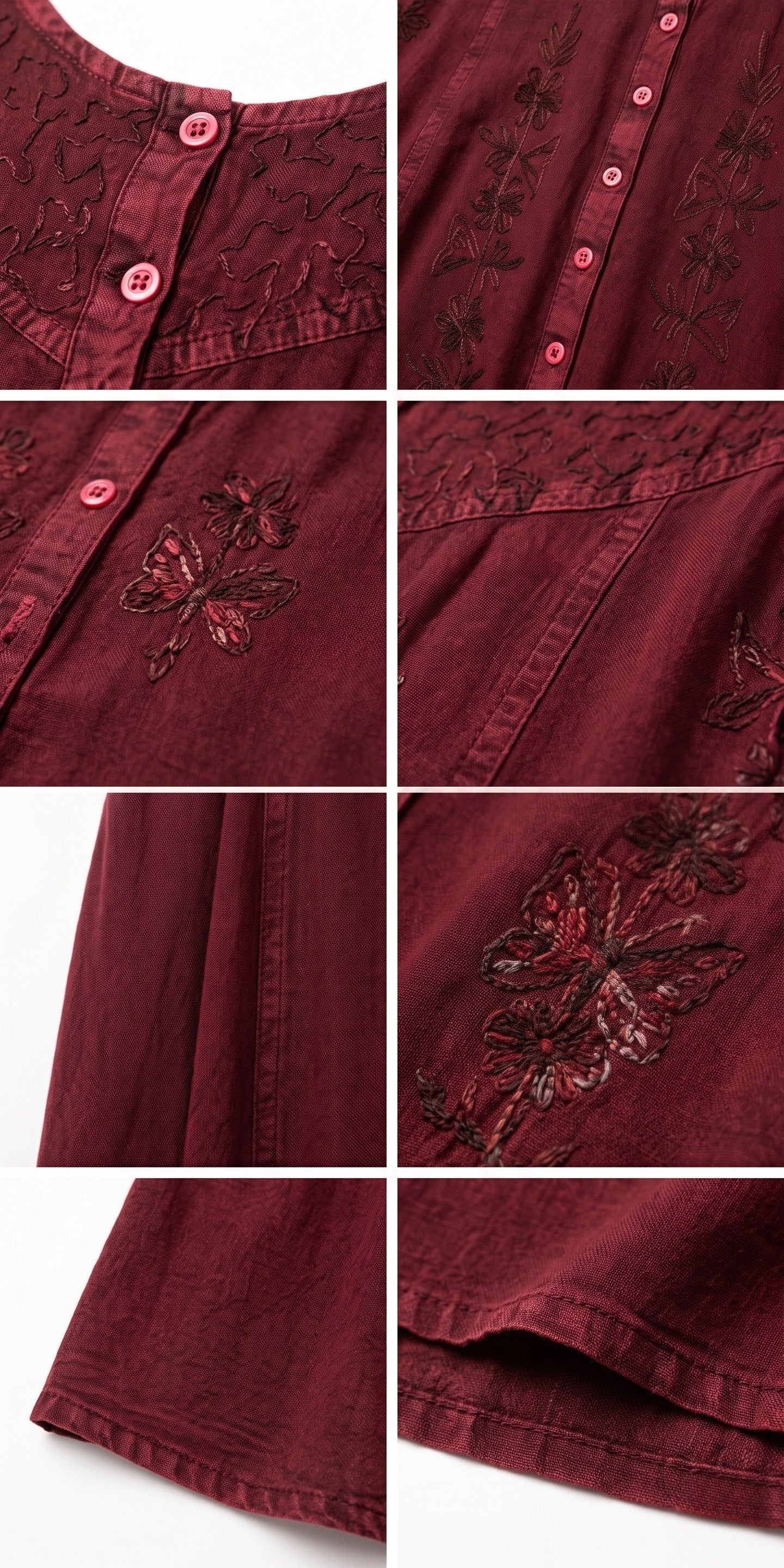 Sakkas Maya Floral Embroidered Sleeveless Button Up Rayon Dress