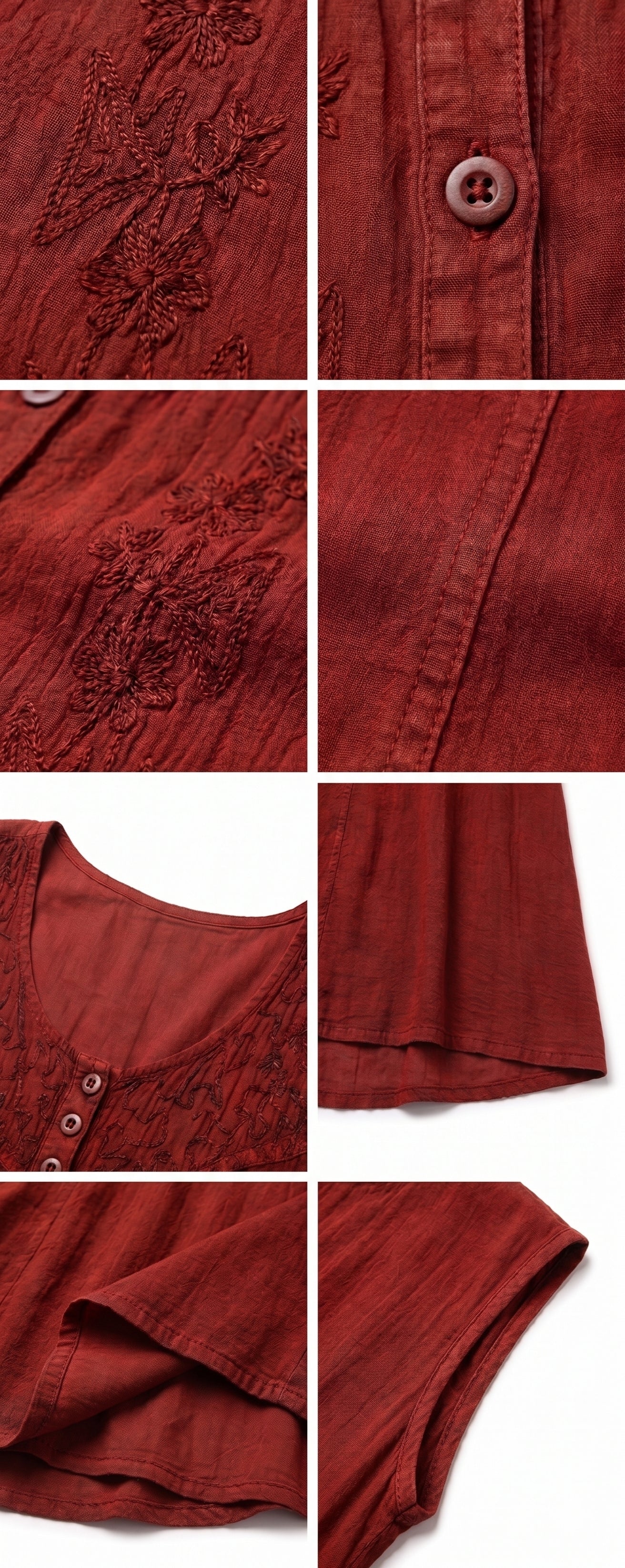 Sakkas Maya Floral Embroidered Sleeveless Button Up Rayon Dress