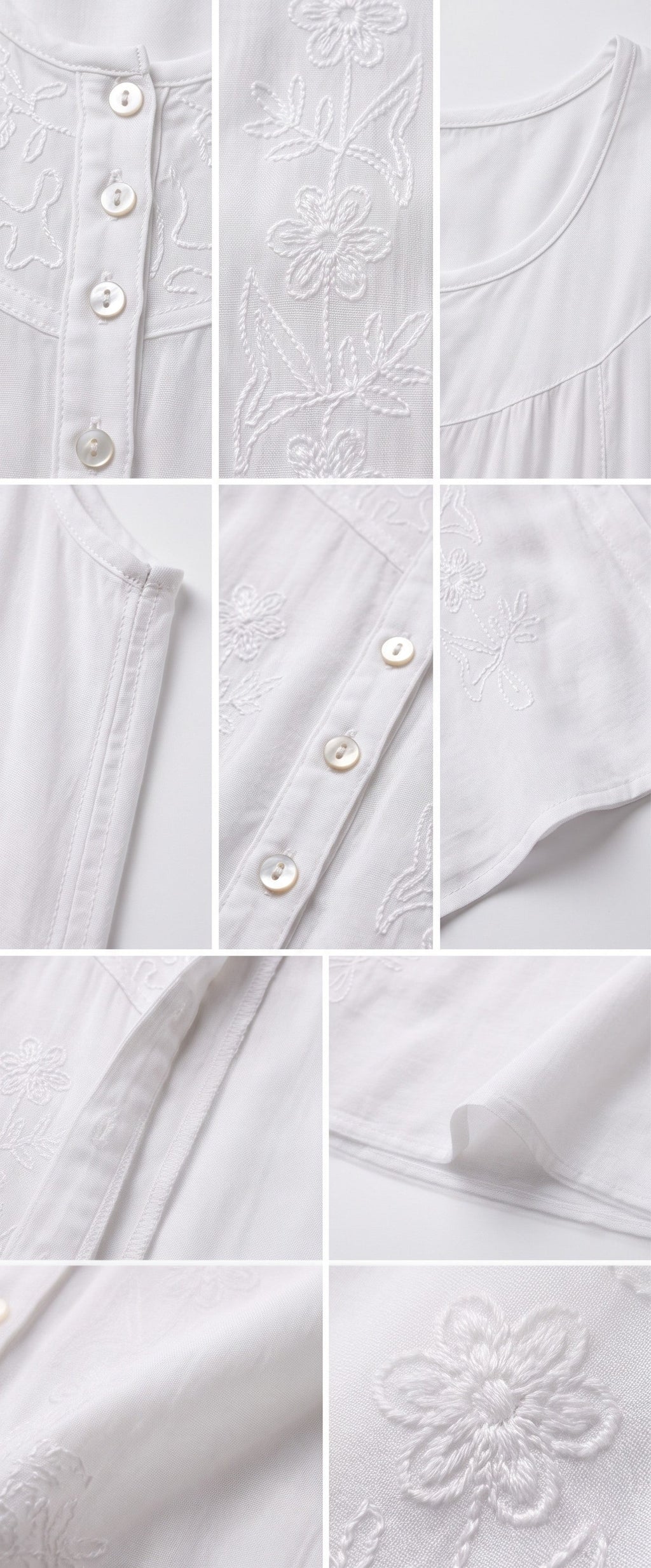 Sakkas Maya Floral Embroidered Sleeveless Button Up Rayon Dress