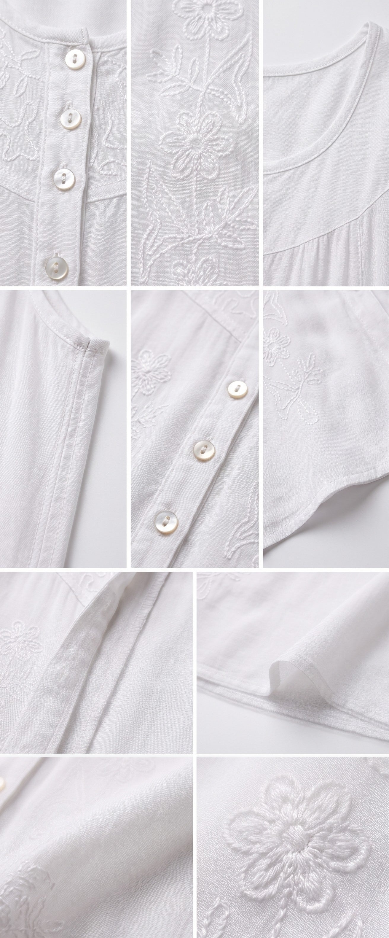 Sakkas Maya Floral Embroidered Sleeveless Button Up Rayon Dress